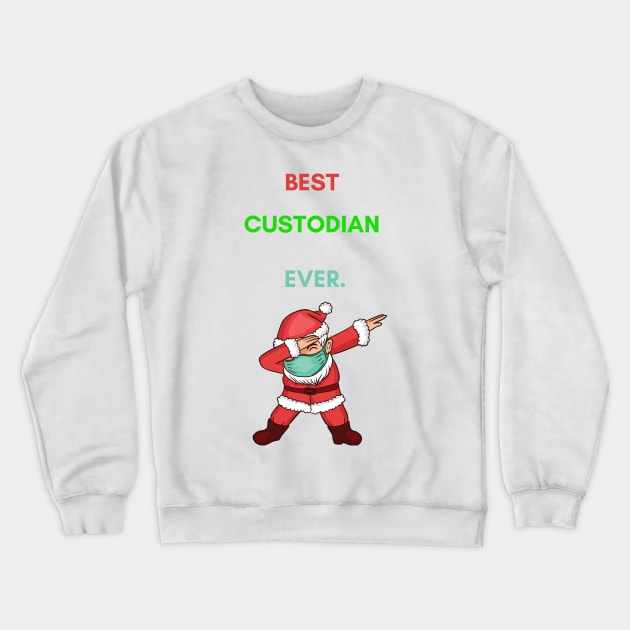 Funny Christmas 2020 Gift Dabbing Santa Mask For Custodian's Crewneck Sweatshirt by Retro_Design_Threadz